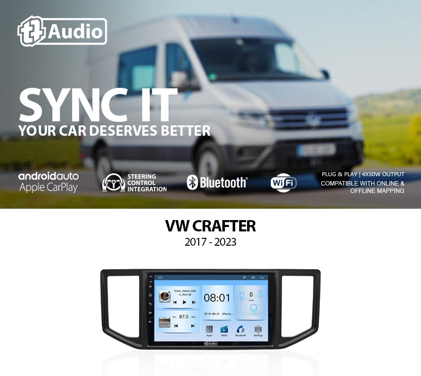 TT Audio 9″ replacement radio for VW CRAFTER 2017 – 2024 (ECO)