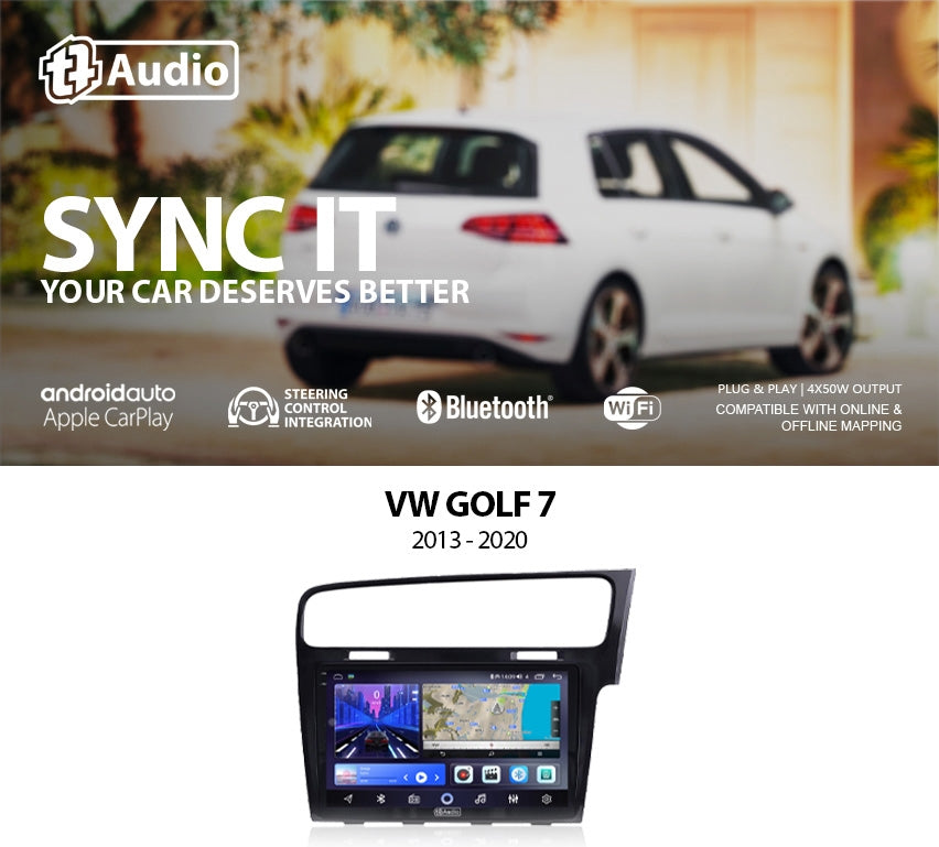 TT Audio 10″ replacement radio for VW GOLF 7 2013 – 2020 (2K SCREEN)