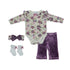 Baby 4 Piece Light Purple Floral Velvet Set