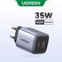 UGREEN Nexode 2 Port PD/USB Wall Charger 35W - Grey & Black