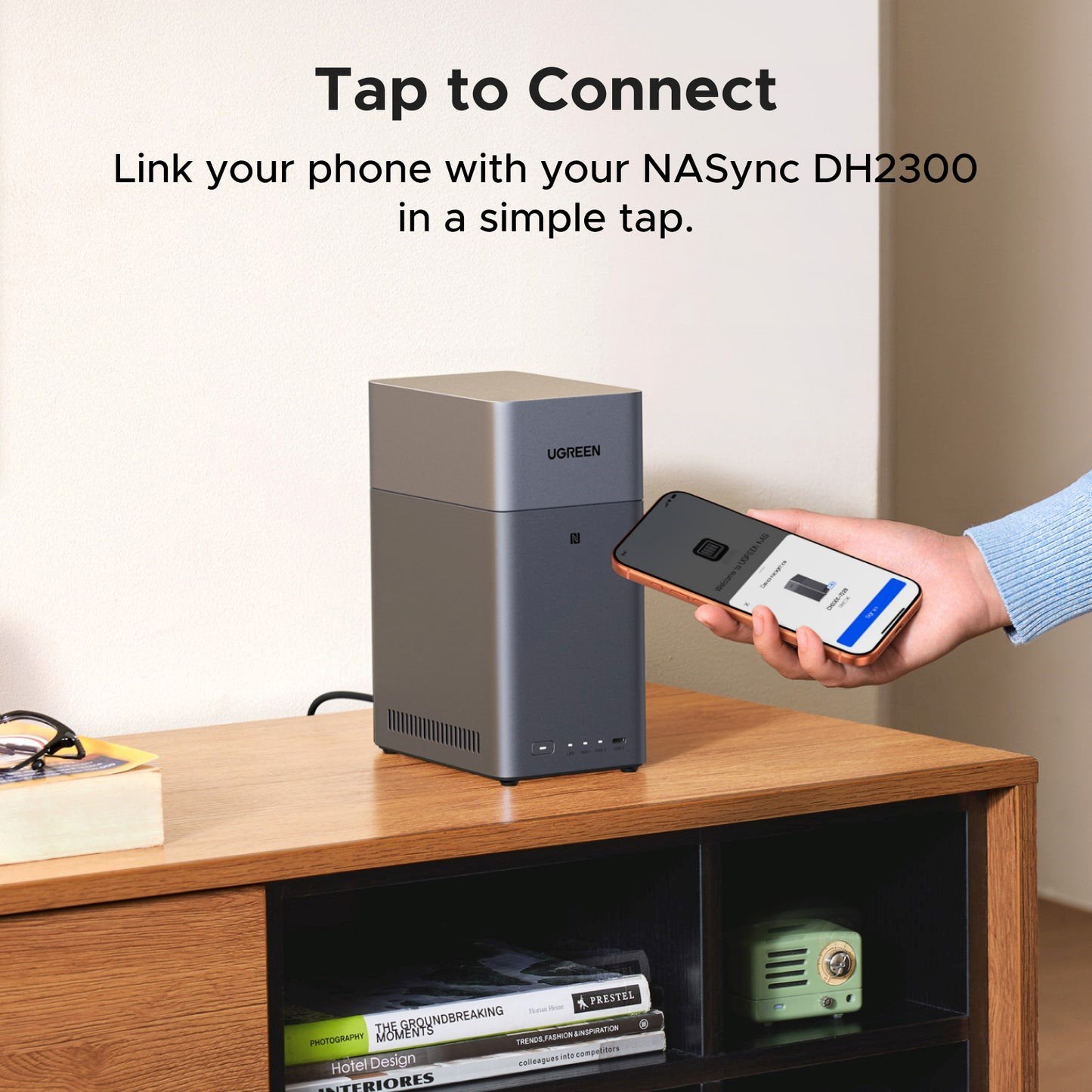 UGREEN NASync DH2300 2-Bay Desktop NAS, Support Capacity 60TB (Diskless), Remote Access, AI Photo Album, Beginner Friendly System, 4GB LPDDR4X RAM,1GbE, 4K HDMI, Network Attached Storage(Diskless) | SKU UG-DH2300