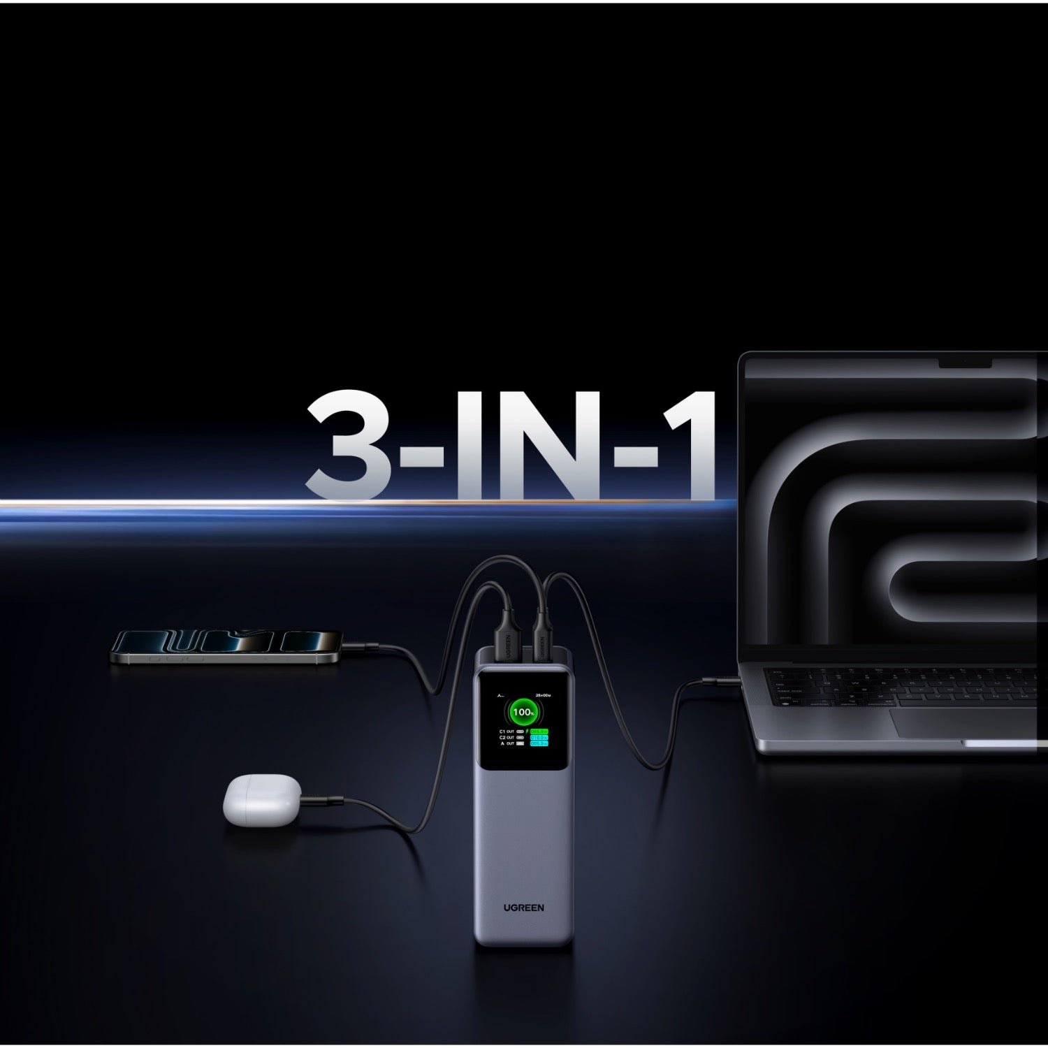 UGREEN Fast Charging Power Bank 25000mAh 200W - Grey