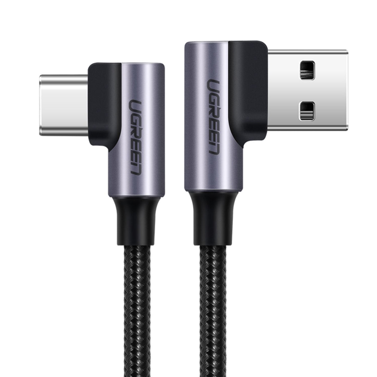 UGREEN USB To Type-C Right Angle Braided Cable - 1 Metre