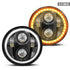 Universal 5.7 Inch - Jeep Style LED Angel Eye Projector Headlight