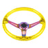 Universal Yellow  Acrylic JDM Drift Style Racing Steering Wheel - Neo Chrome Face (350mm)