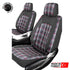 Universal GTI Tartan Fabric Car Seat Covers - Front & Rear Full Set (Black)
