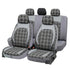 Universal GTI Tartan Style Car Seat Covers - Front & Rear Full Set (Grey)