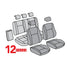 Universal GTI Tartan Style Car Seat Covers - Front & Rear Full Set (Grey)