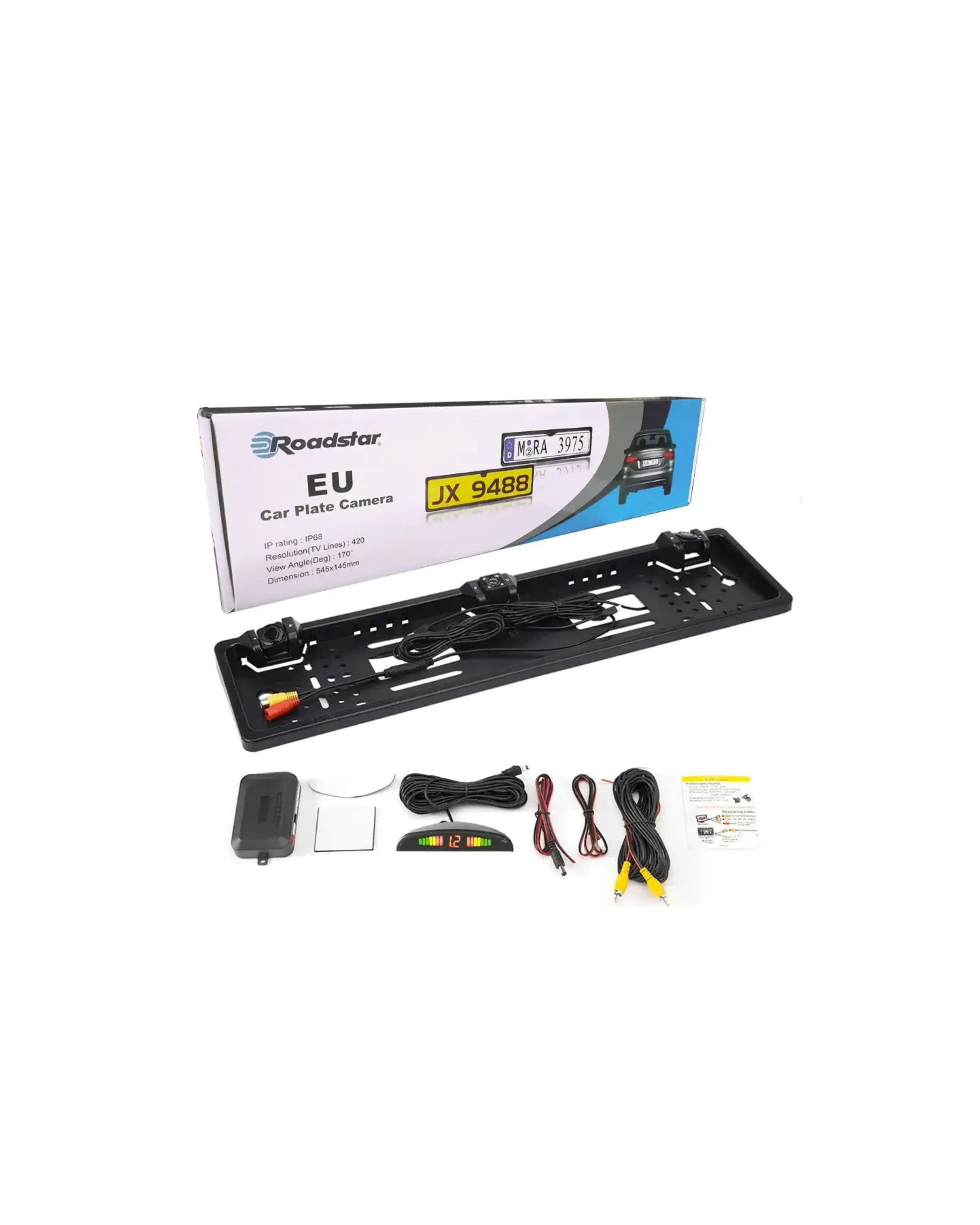 Roadstar Universal Number Plate Rear View Camera With Parking Sensors