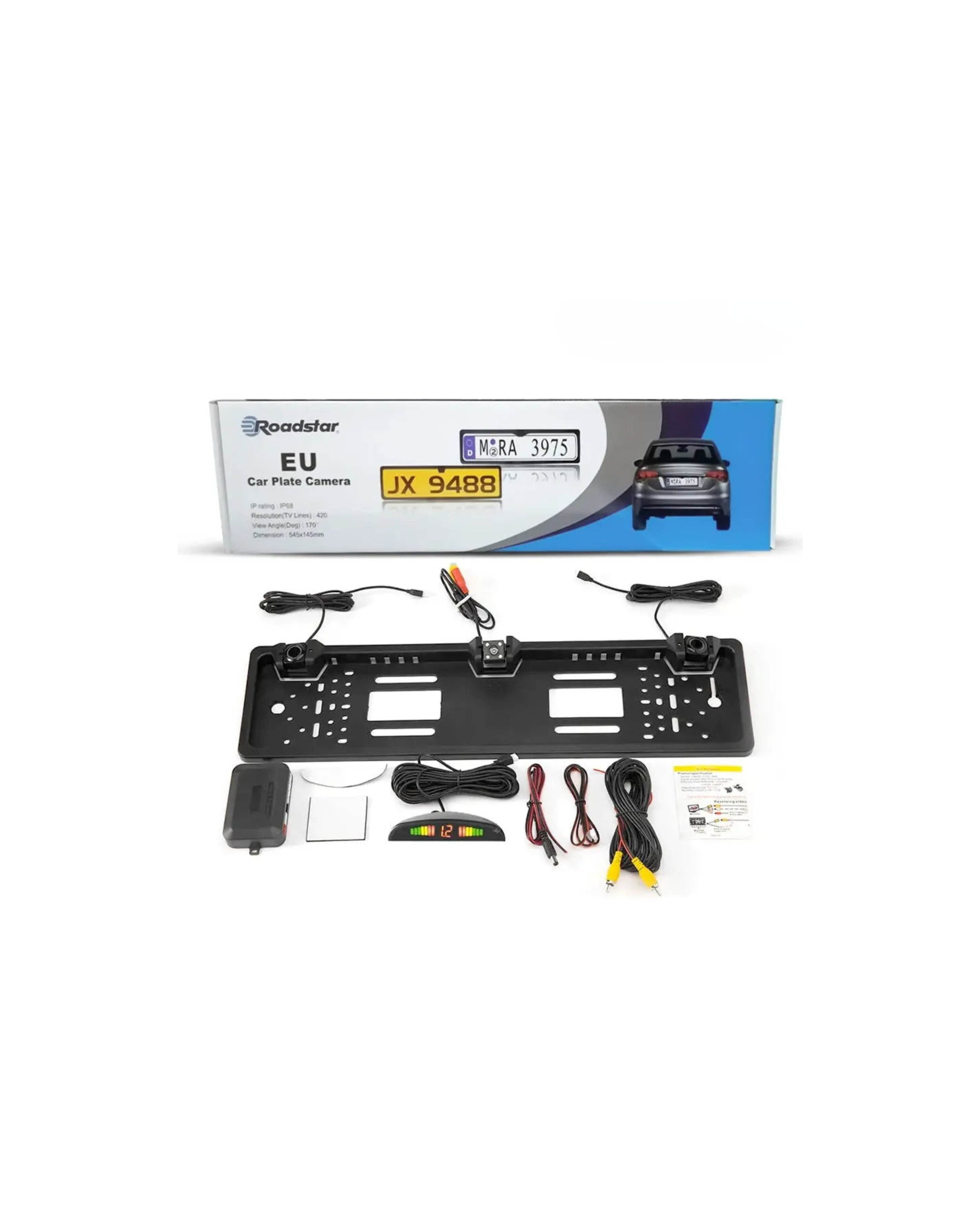Roadstar Universal Number Plate Rear View Camera With Parking Sensors