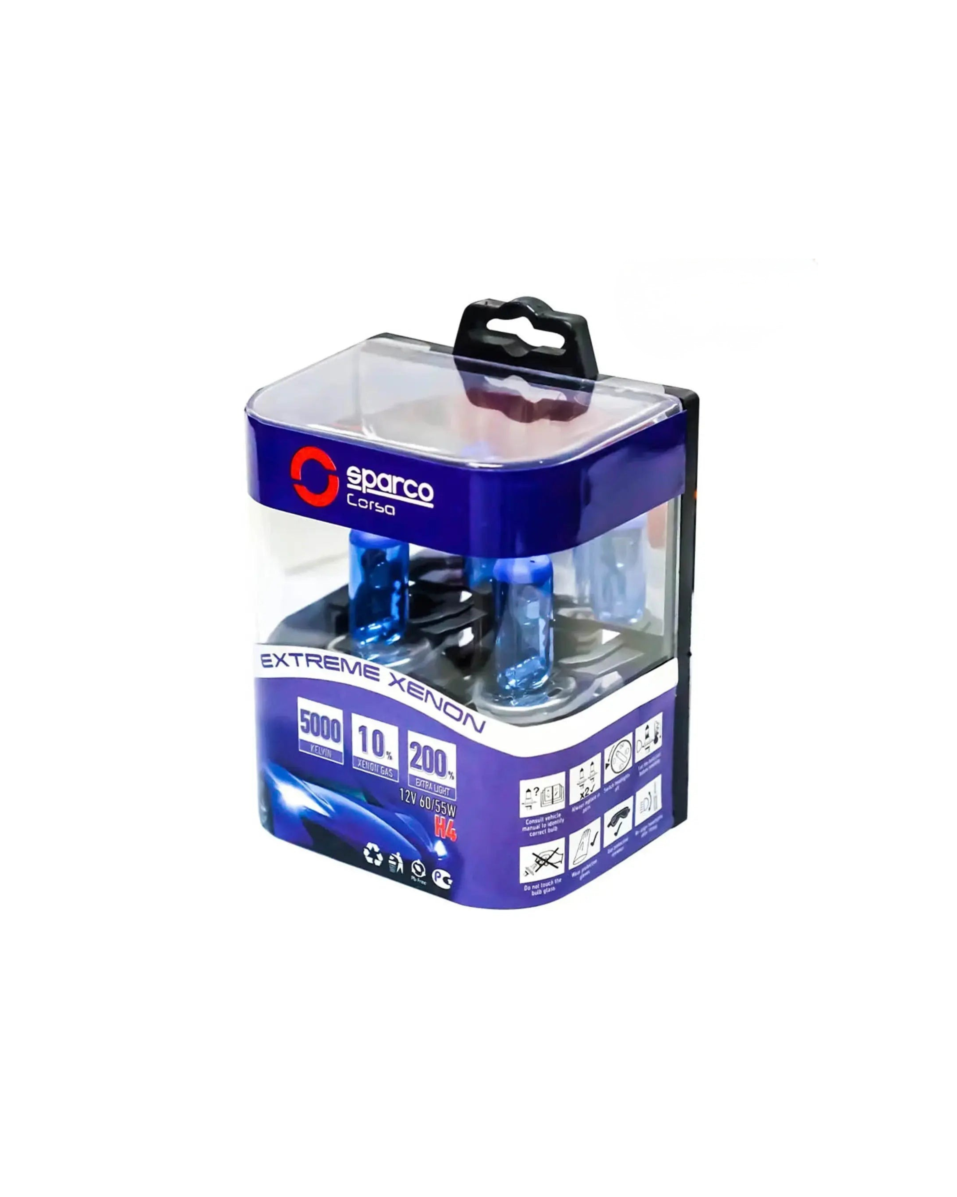 Sparco Extreme Xenon Super White Halogen Bulbs - H4