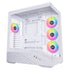 Lian Li V100 ATX Mid-Tower PC Case, 4 x 120mm ARGB PWM Fans Pre-Installed, LED RGB Strip, Display Platform with Tempered Glass, Support 415mm GPUs, 360mm Radiator, Optimized Airflow - White (V100RW) | SKU CS-V100WX4