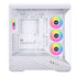 Lian Li V100 ATX Mid-Tower PC Case, 4 x 120mm ARGB PWM Fans Pre-Installed, LED RGB Strip, Display Platform with Tempered Glass, Support 415mm GPUs, 360mm Radiator, Optimized Airflow - White (V100RW) | SKU CS-V100WX4