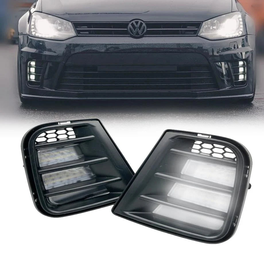Suitable To Fit - VW Polo 6 WRC Bumper LED Fog Lights With Covers