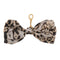 Gold Tone Leopard Print Fabric Bow Bag Charm
