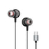 Yookie YTL-11 Wired Earphones Type-C - Black/Silver