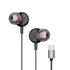 Yookie YTL-11 Wired Earphones Type-C - Black/Silver