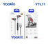Yookie YTL-11 Wired Earphones Type-C - Black/Silver