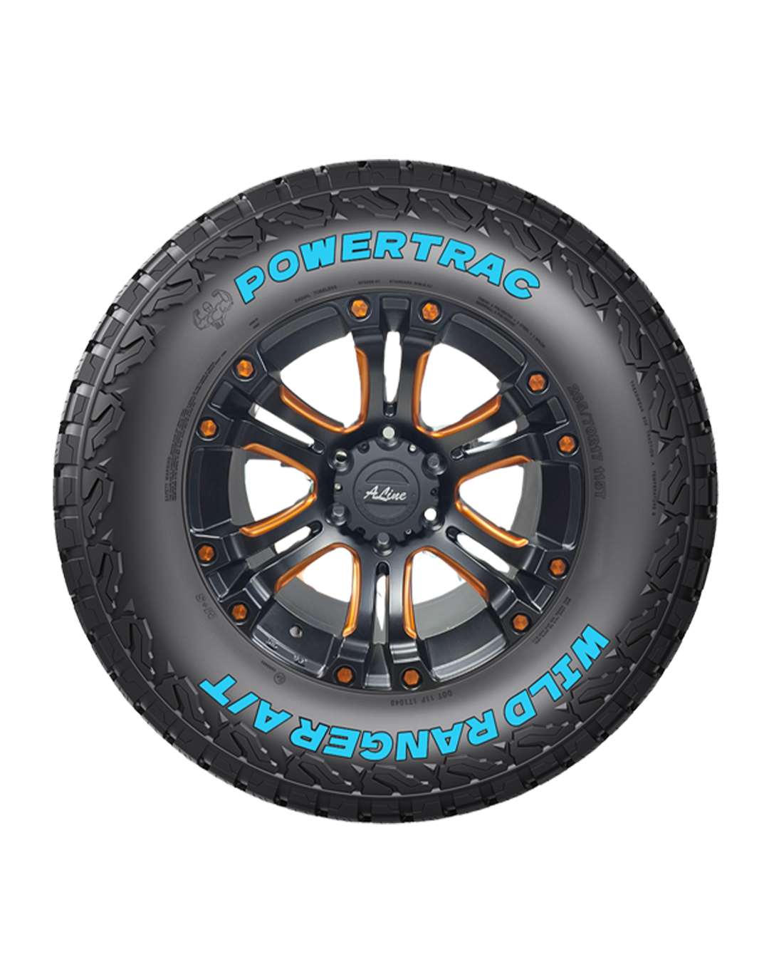 6/139/17"/17X9J/ET10 Granite with 265/65R17 Powertrac Wildranger