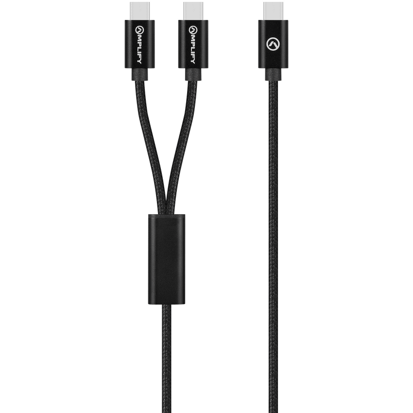 Amplify Amplify Linked Series USB-C to 2x USB-C Braided Cable 1.2m - Black