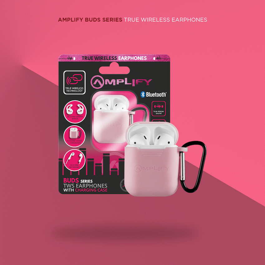 Amplify Audio Amplify Buds Series True Wireless Earphones with Silicone Accessories - Pink