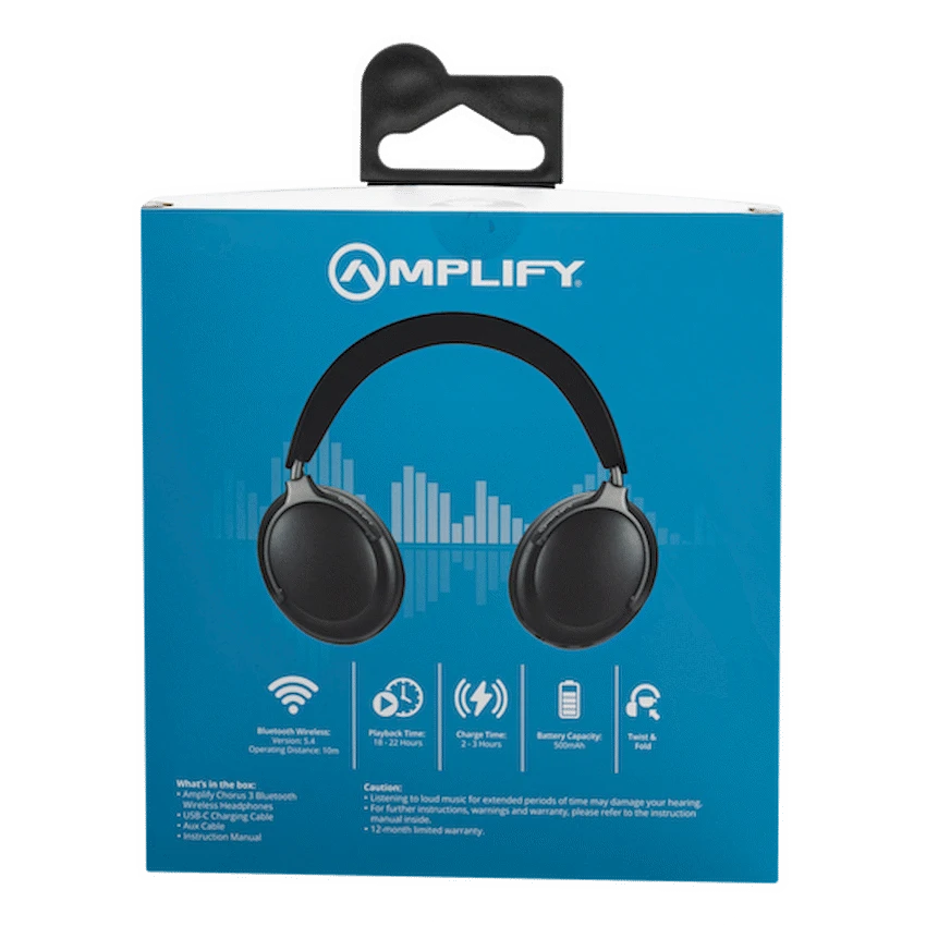 Amplify Audio Amplify Chorus 3 Bluetooth Wireless Headphones - Black
