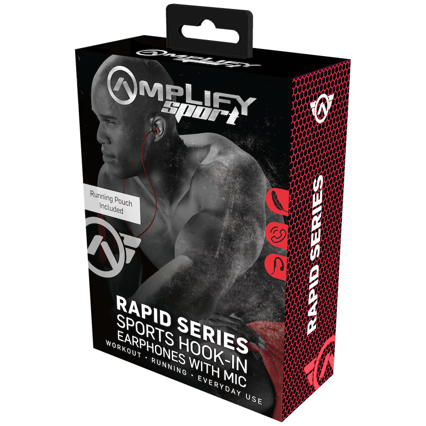 Amplify Audio Amplify Sport Rapid Series Earbuds with Pouch - Black/Red