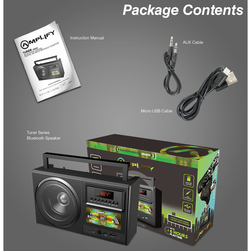 Amplify Audio Amplify Tuner Series Bluetooth Radio - Black