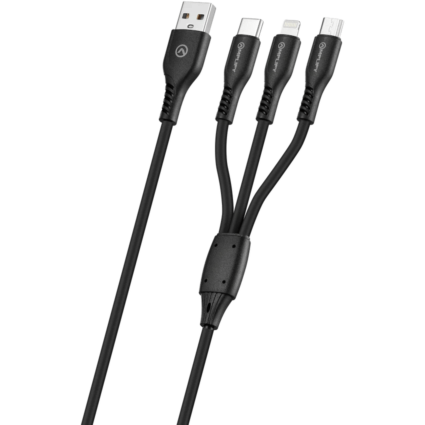 Amplify Mobile Accessories Amplify CoreCharge Series 1.2m 3-in-1 Cable - Black