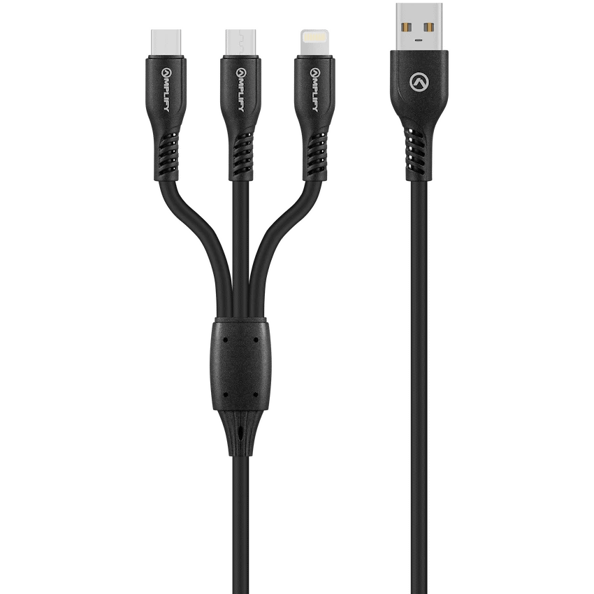 Amplify Mobile Accessories Amplify CoreCharge Series 1.2m 3-in-1 Cable - Black