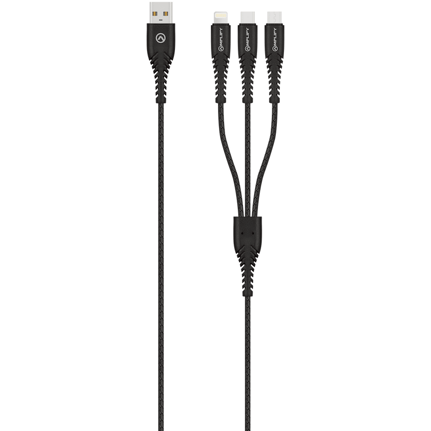 Amplify Mobile Accessories Amplify Linked Series 3-in-1 Charging Cable - Black