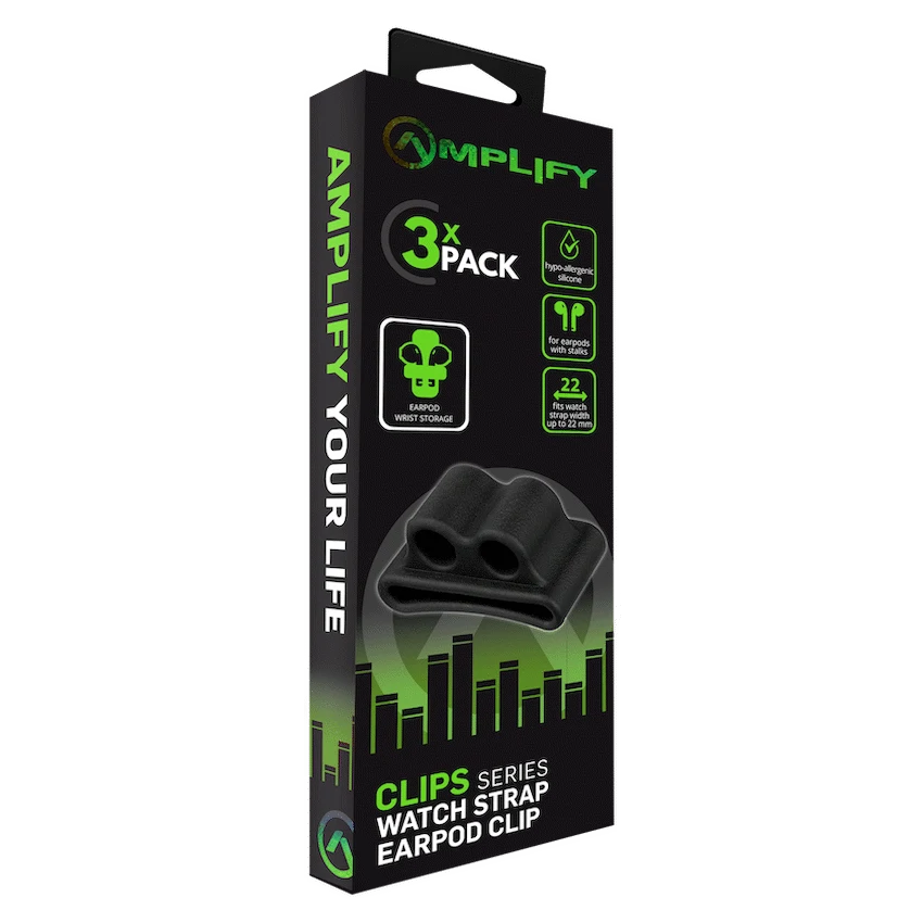 Amplify Mobile Accessories Amplify Pack of 3 Watch Strap Clips for Earpods