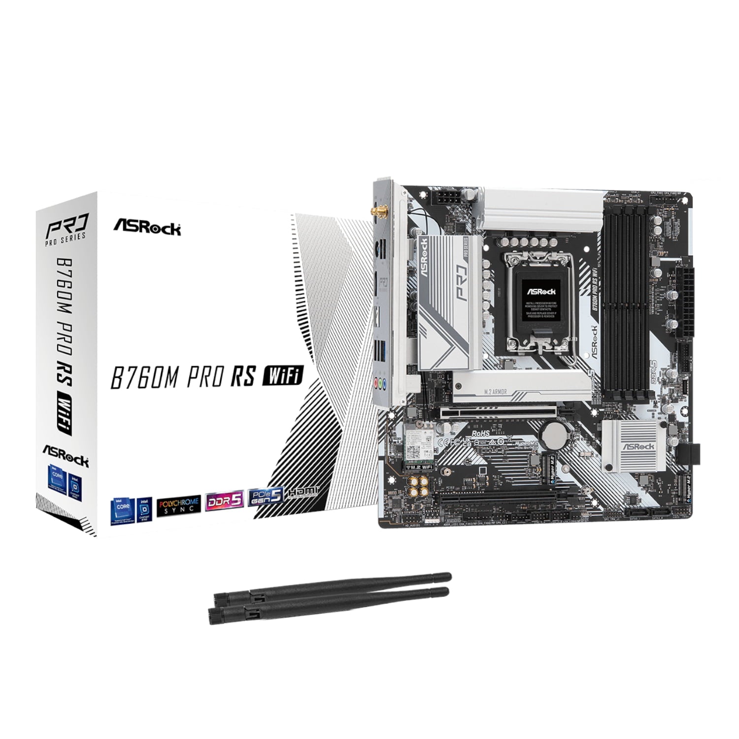 ASRock ASRock B760M Pro RS WiFi Intel LGA 1700 MATX Gaming Motherboard