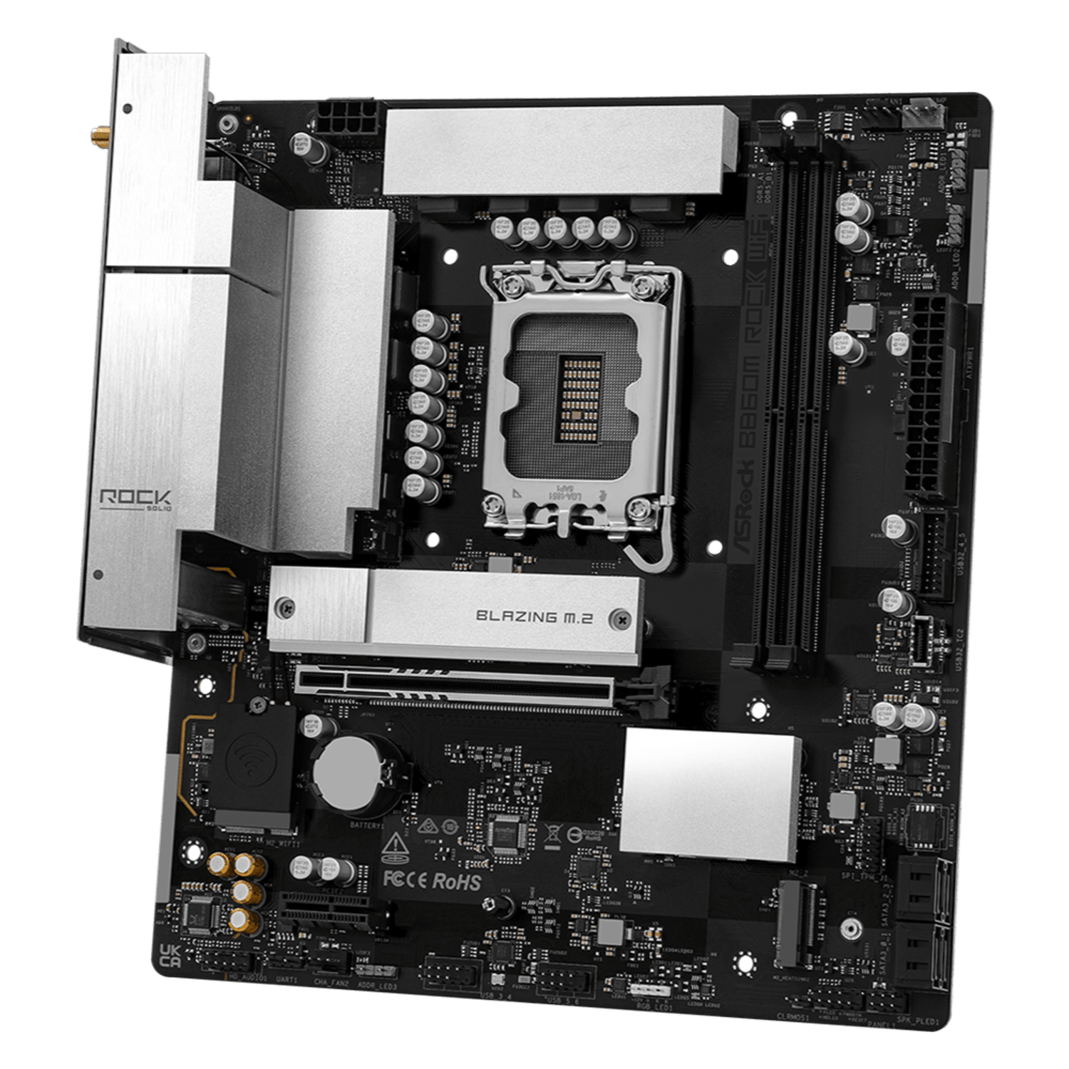 ASRock ASRock B860M Rock WiFi Intel LGA1851 MATX Gaming Motherboard
