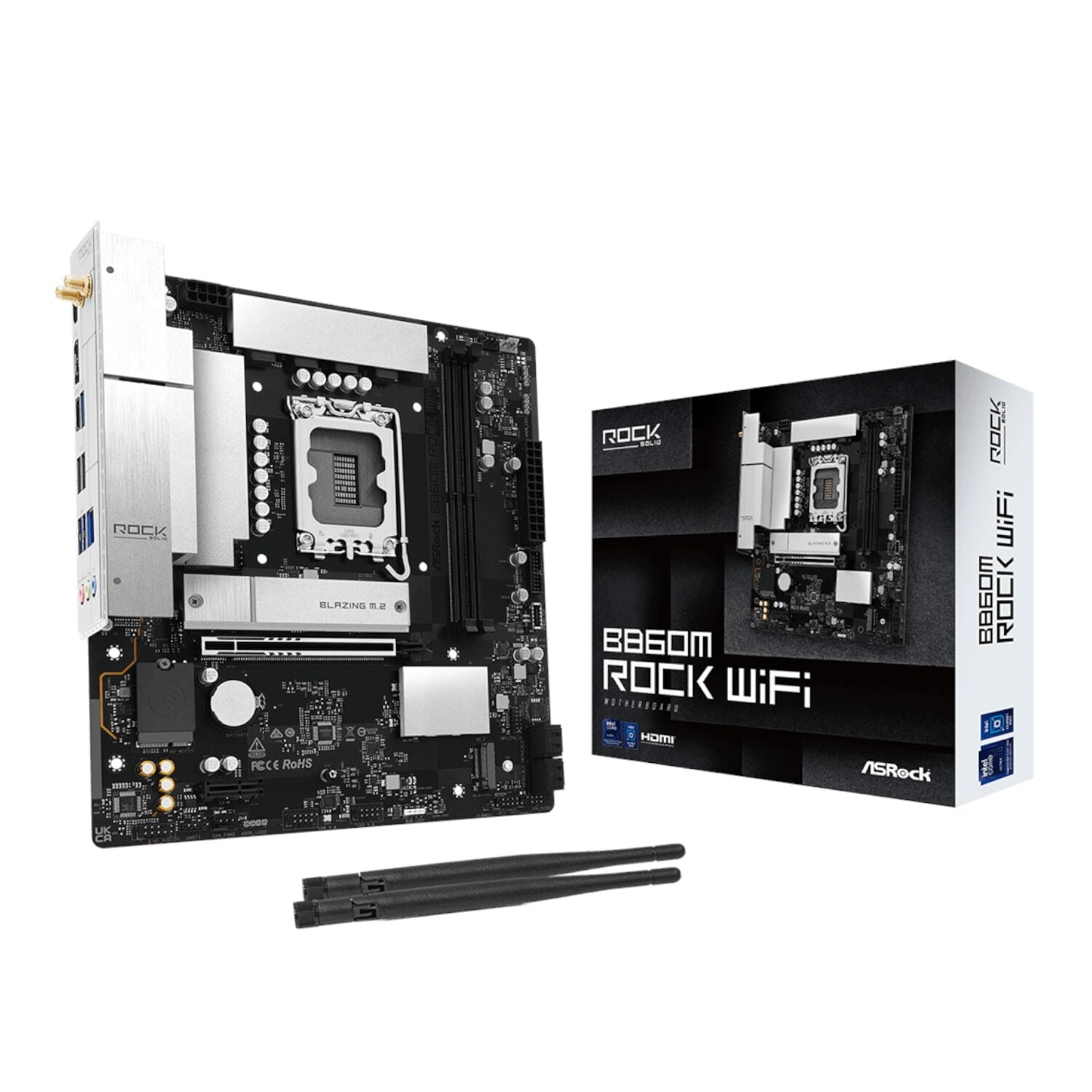 ASRock ASRock B860M Rock WiFi Intel LGA1851 MATX Gaming Motherboard