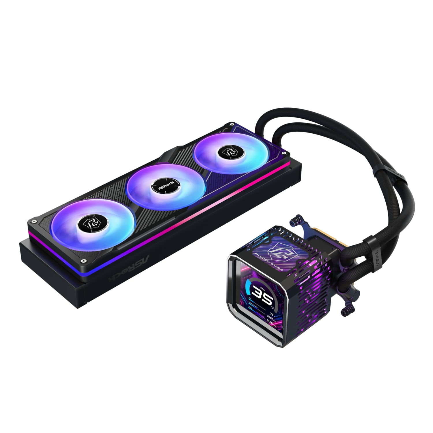 ASRock ASRock Phantom Gaming 360 LCD All-in-one Liquid CPU Cooler - Black