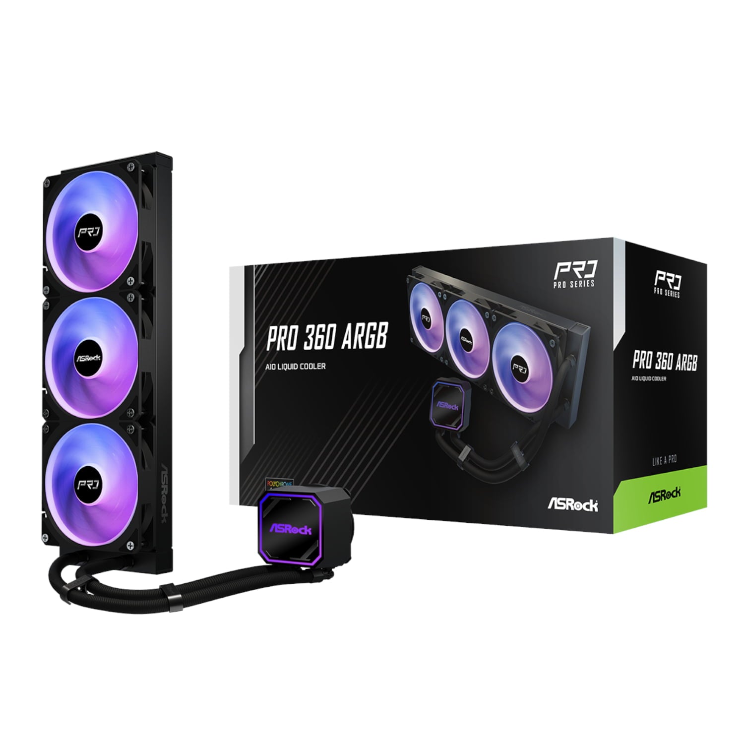 ASRock ASRock PRO 360 ARGB All-in-one Liquid CPU Cooler - Black