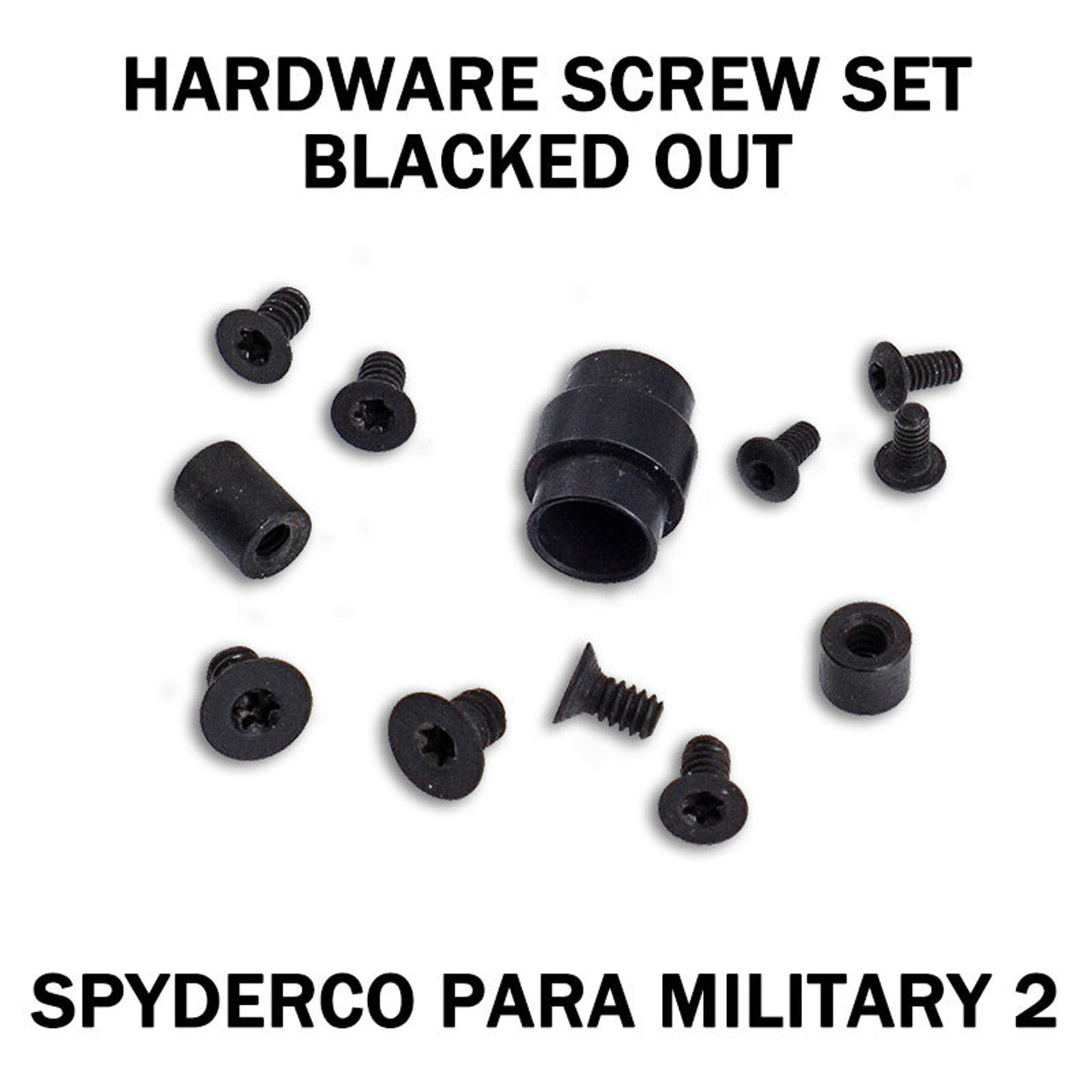 AWT Black Stainless Replacement Hardware Screw Kit for Spyderco Para Military 2