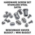 AWT Satin Stainless Replacement Hardware Screw Kit for Benchmade Bugout, Mini Bugout, and Bailout