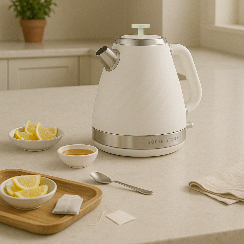 Boden Stark Kitchen and Home Boden Stark 1.7l Stainless Steel Kettle - White