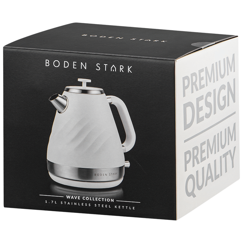 Boden Stark Kitchen and Home Boden Stark 1.7l Stainless Steel Kettle - White
