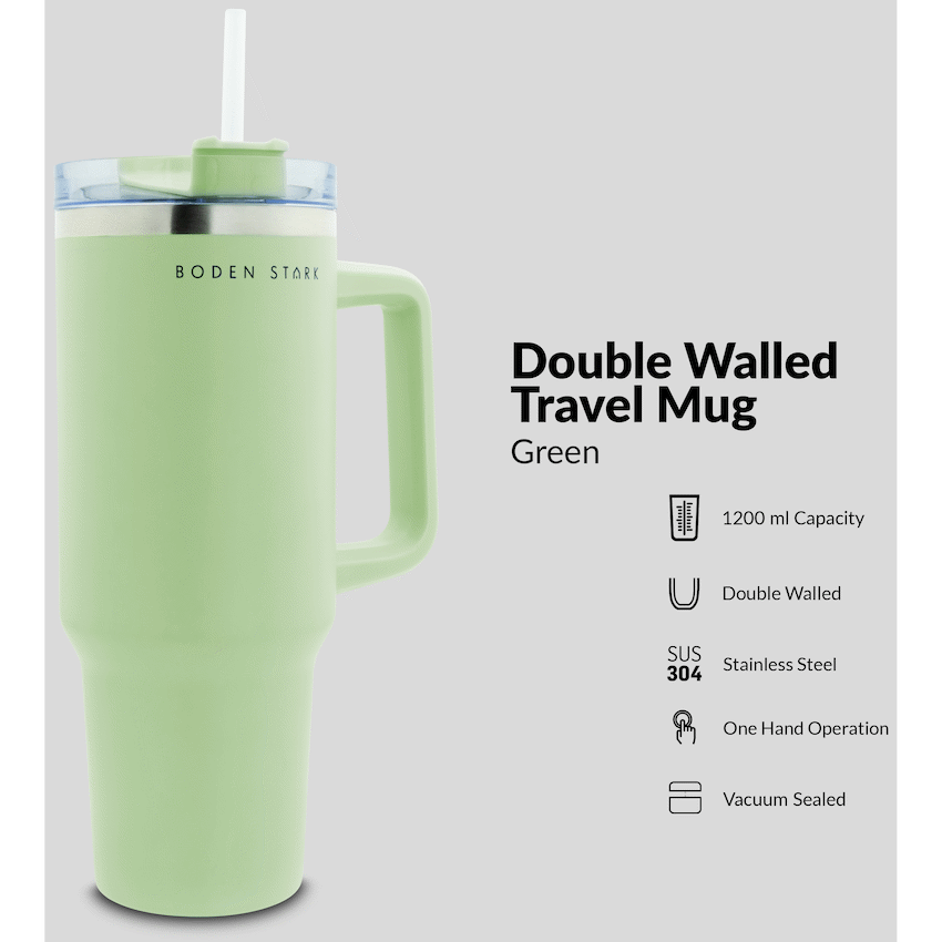 Boden Stark Kitchen and Home Boden Stark 1200ml Travel Mug Green