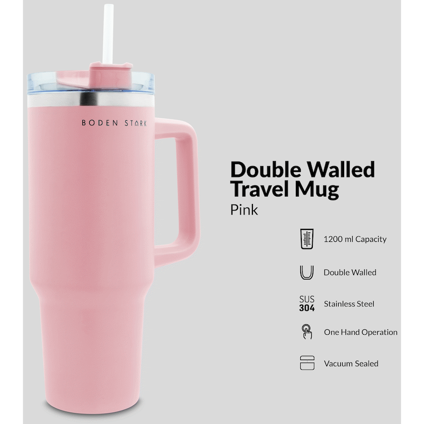 Boden Stark Kitchen and Home Boden Stark 1200ml Travel Mug - Pink