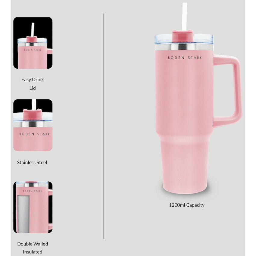 Boden Stark Kitchen and Home Boden Stark 1200ml Travel Mug - Pink