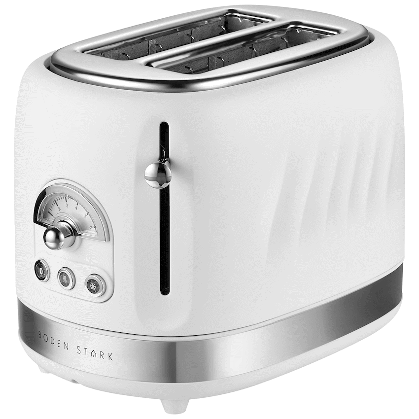 Boden Stark Kitchen and Home Boden Stark 2-Slice Stainless Steel Toaster - White