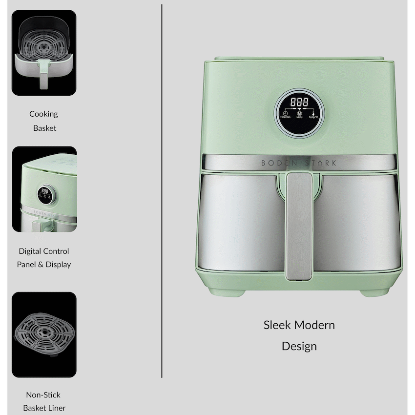 Boden Stark Kitchen and Home Boden Stark 5.0L Digital Air Fryer Green