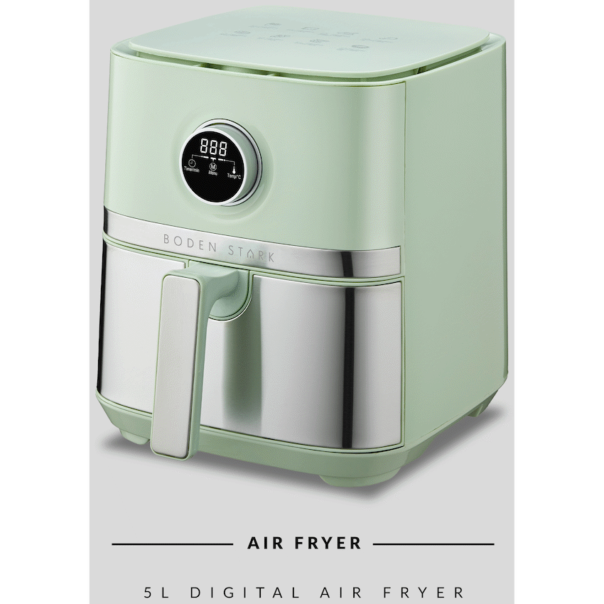 Boden Stark Kitchen and Home Boden Stark 5.0L Digital Air Fryer Green