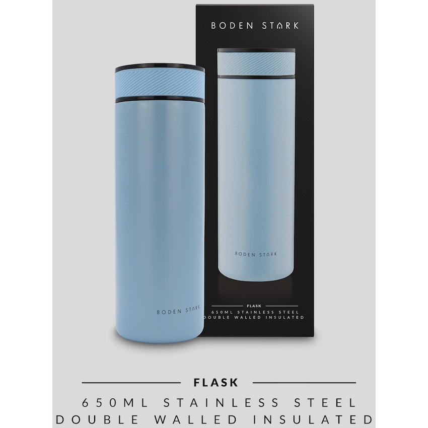 Boden Stark Kitchen and Home Boden Stark 650ml Double-Walled Flask - Blue