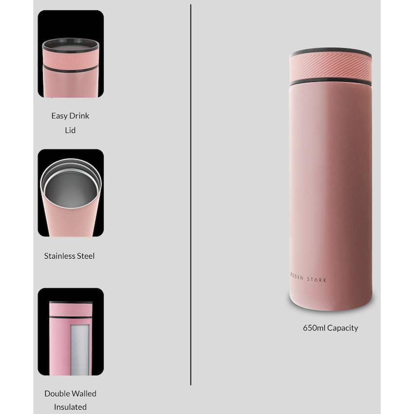 Boden Stark Kitchen and Home Boden Stark 650ml Flask - Pink
