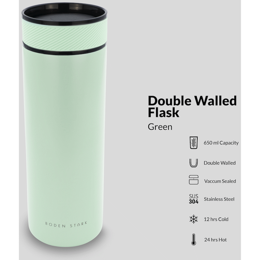 Boden Stark Kitchen and Home Boden Stark 650ml Travel Flask - Green